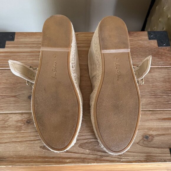 Sam Edelman Maddy Espadrille Mary Jane Light Natural Basket Weave Flats Size 8 - Picture 16 of 17